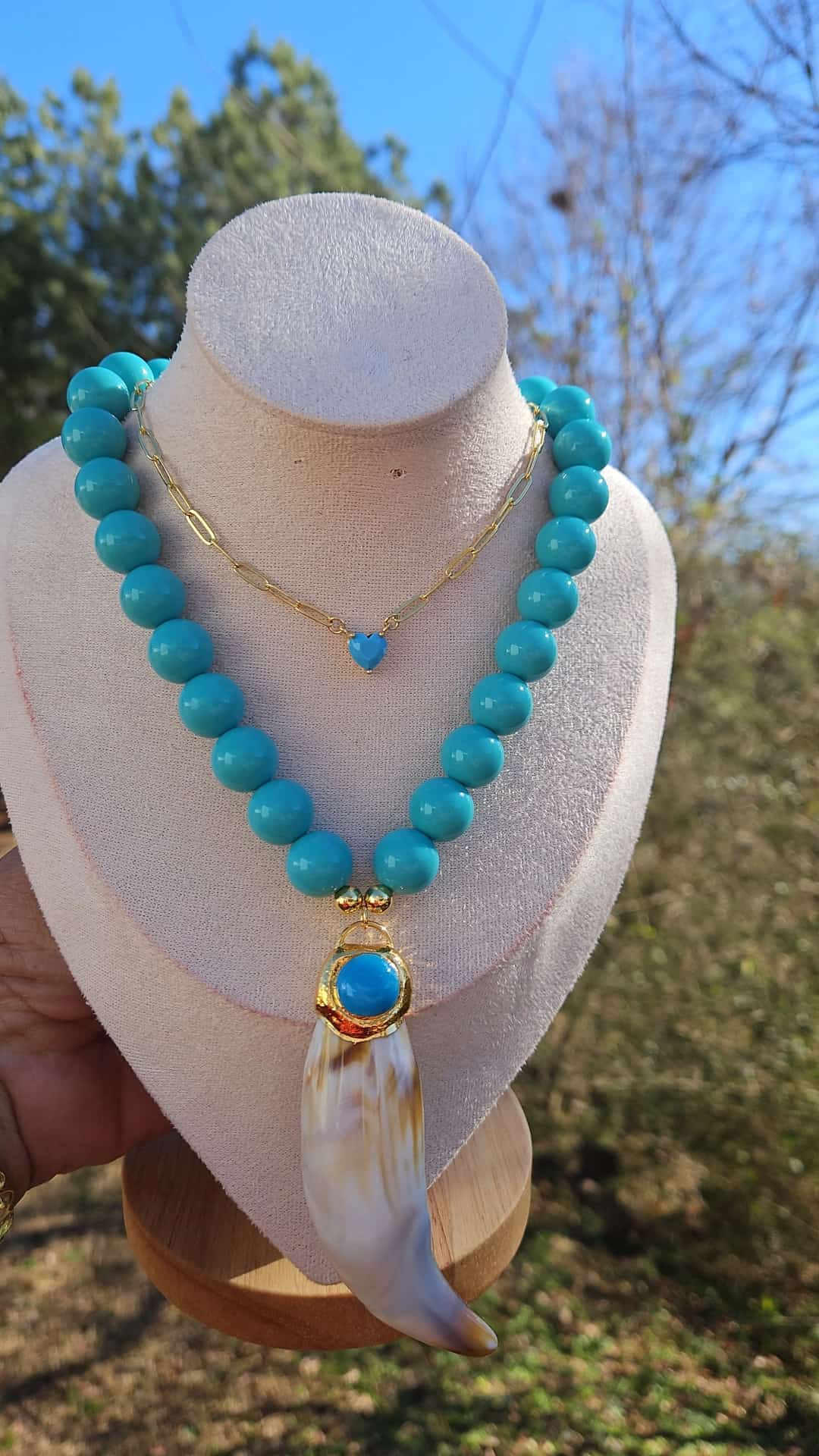 Turquoise Horn & Heart